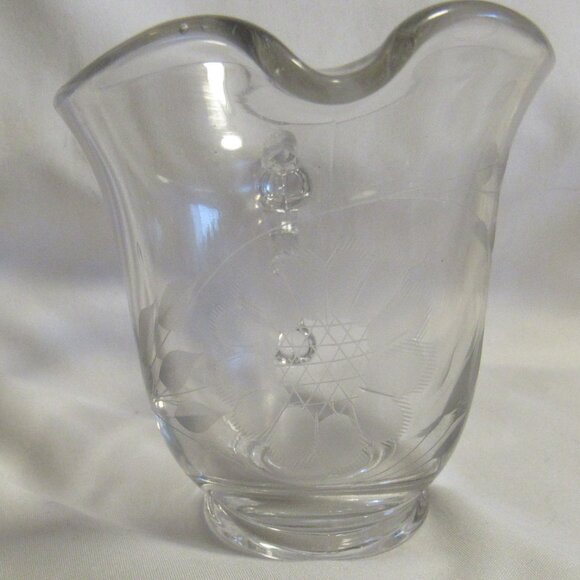 Vintage Imperial Candlewick Hughes Cornflower Etched Cream, Sugar and Tray J484 - Picture 9 of 9